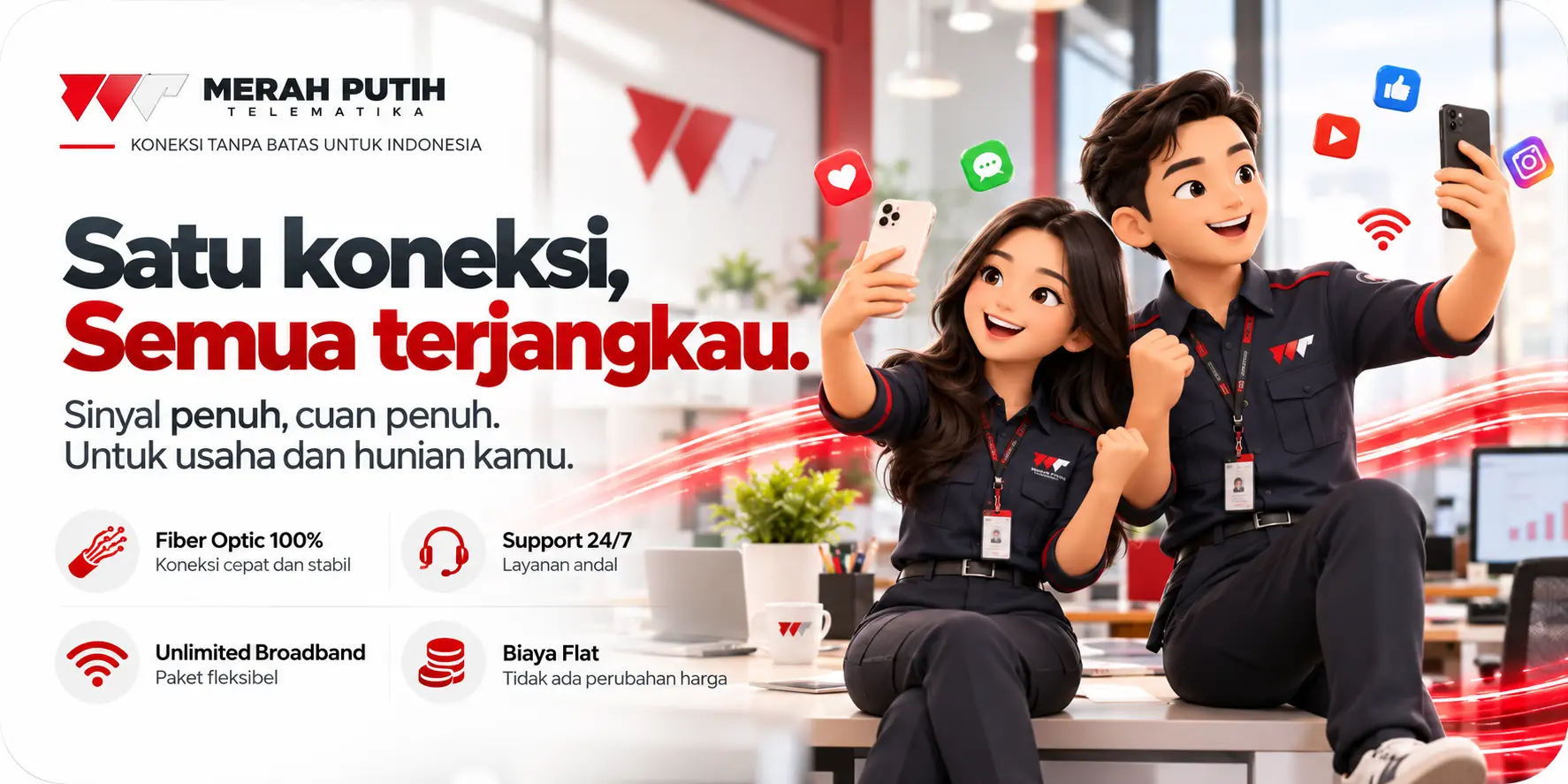 Internet Fleksibel untuk Berbagai Kebutuhan - Solusi konektivitas untuk rumah dan usaha dengan jaringan fiber optic, layanan andal 24/7, paket fleksibel, dan biaya yang lebih mudah diprediksi.